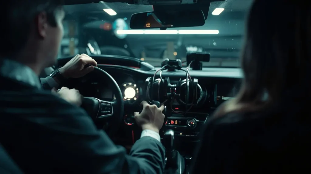 Car buyer checking new vehicle during Pre-Delivery Inspection (PDI) to find hidden delivery mistakes before taking delivery.